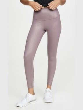 Beyond Yoga Purple Wild Orchid Twinkle High Rise Metallic Tight Leggings